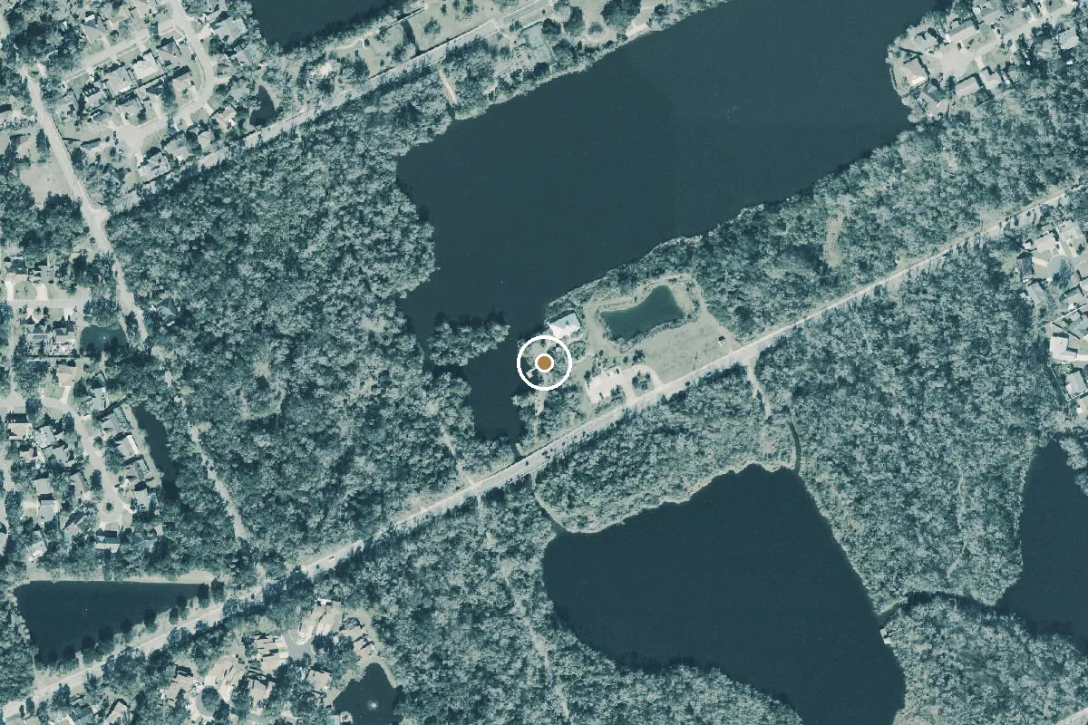 Aerial view of Ormond Beach Central Park - Discovery Center Kayak Launch Dock