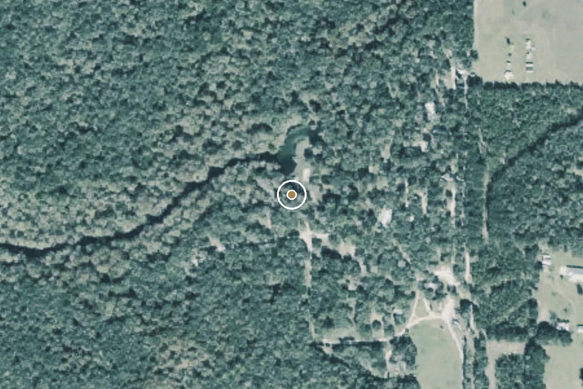Aerial view of Otter Springs Park and Campground Canoe Launch