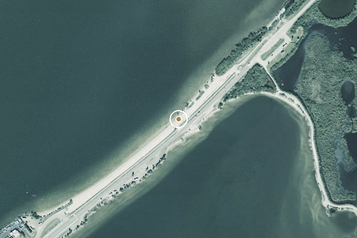 Aerial view of Parrish Park - Max Brewer Parkway - Paddlecraft Beach North