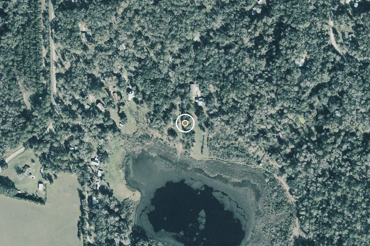 Aerial view of Peacock Lake Public Boat Ramp