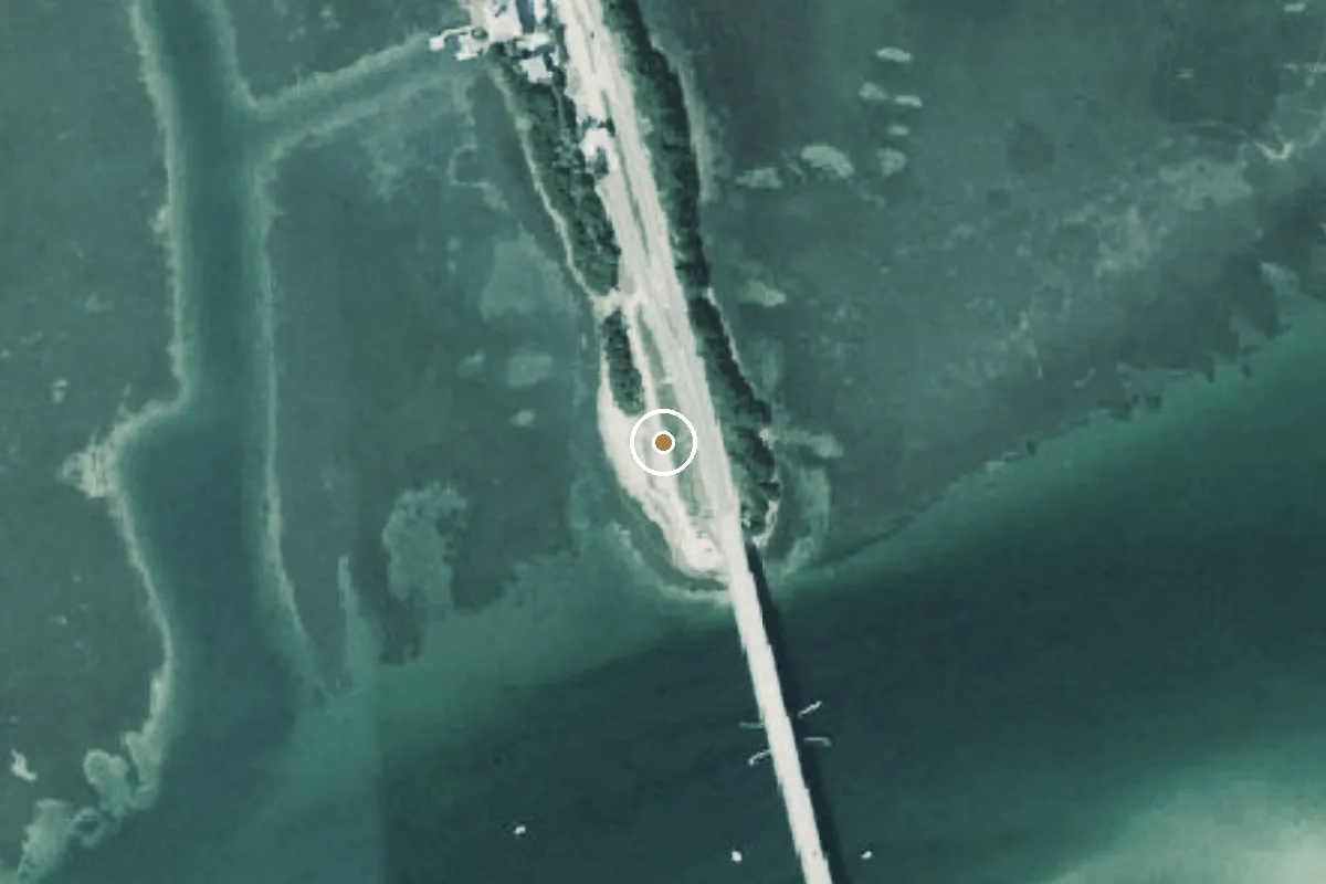 Aerial view of Pinellas Bayway - Bunces Pass Bridge Paddlecraft Access