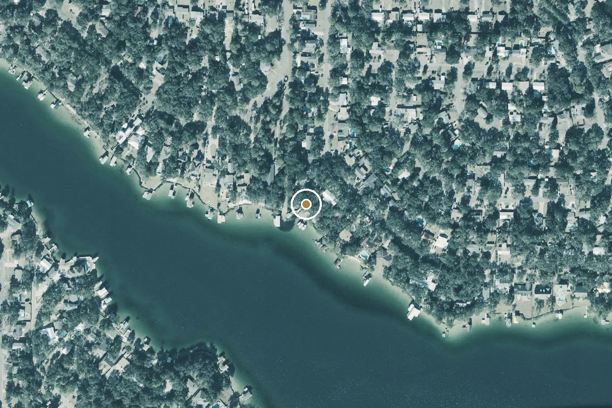 Aerial view of Pocahontas Boat Ramp (No Parking - For Small Boats)