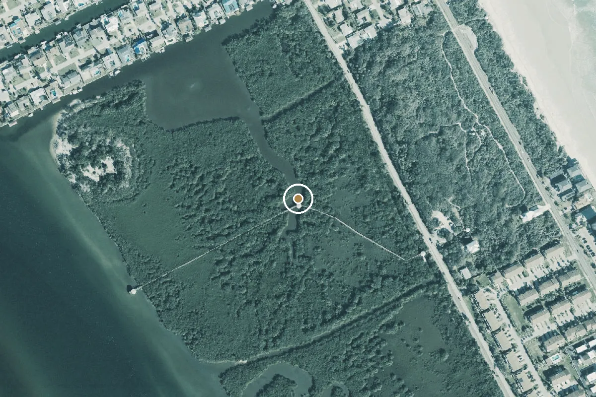 Aerial view of Ponce Preserve Paddlecraft Launch Dock - Midway