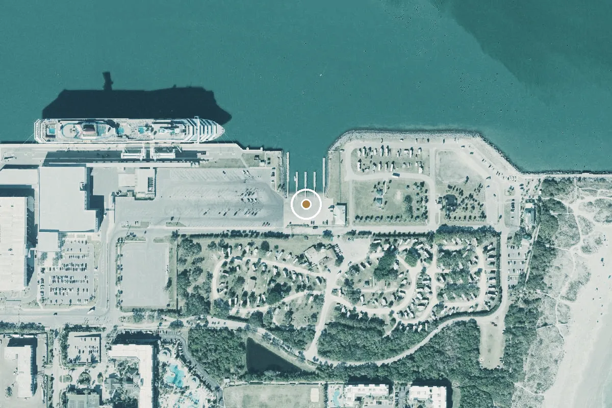 Aerial view of Port Canaveral Recreational Boat Launching Facility