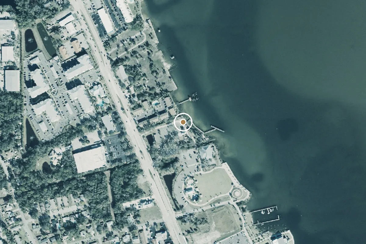 Aerial view of Port Orange Riverwalk Park Canoe/Kayak/SUP Launch