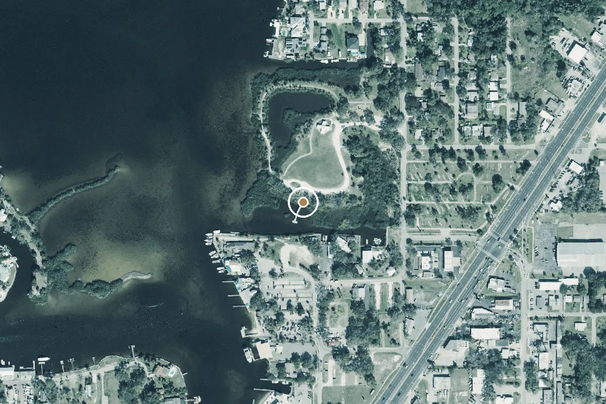Aerial view of Port Richey Waterfront Park - Kayak Launch Dock