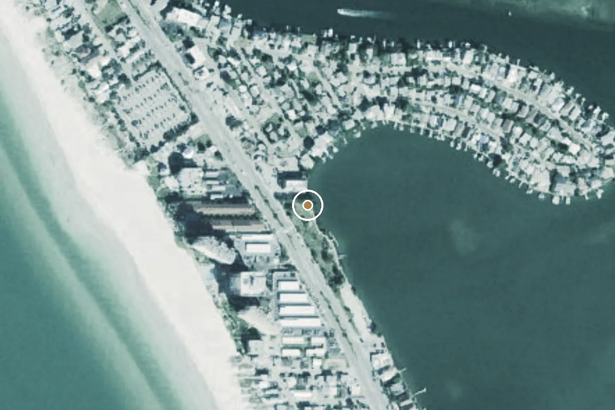Aerial view of Redington Shores Del Bello Park Kayak Launch