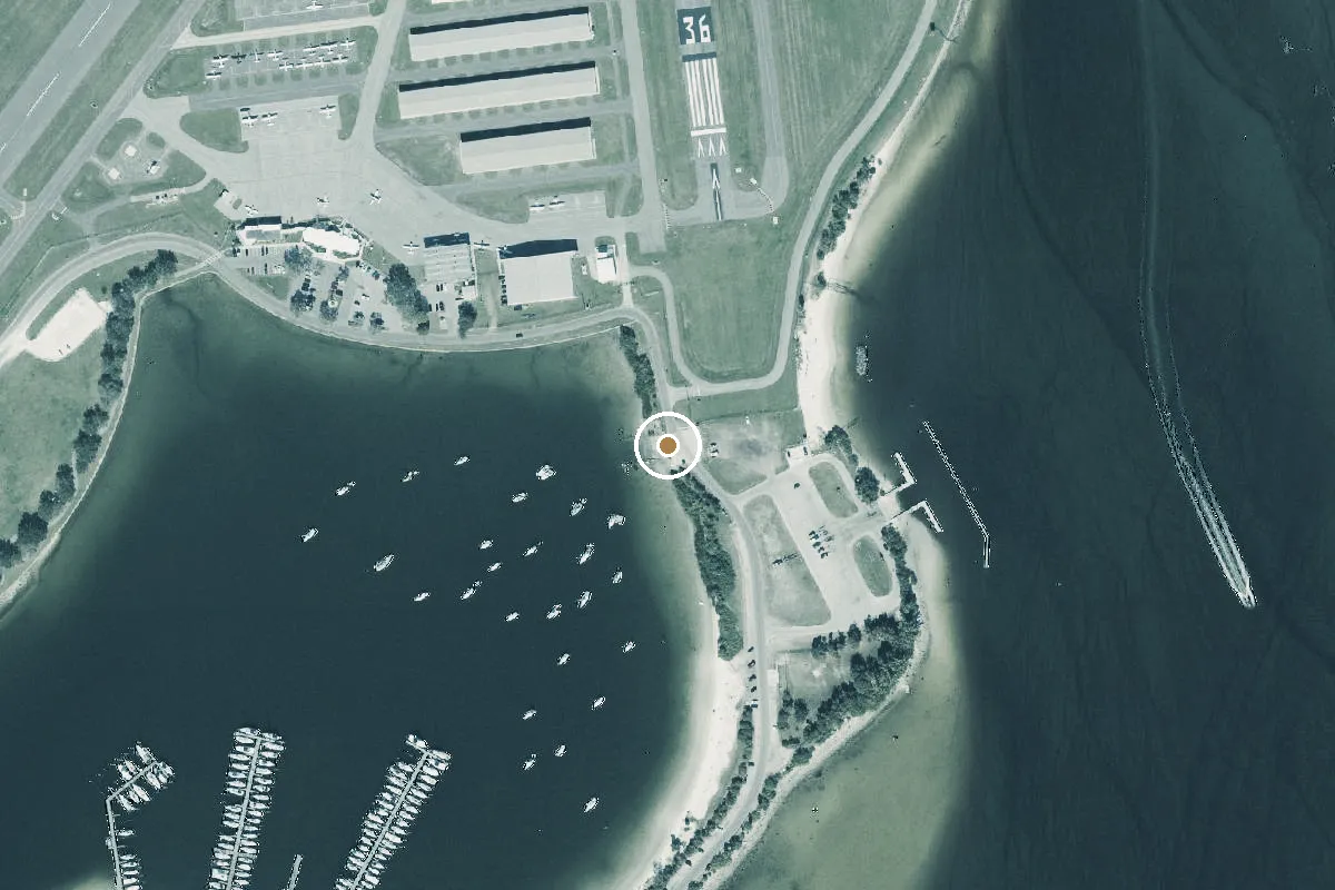 Aerial view of Rivercrest Park Paddlecraft Launch Dock (864 Severn Avenue)
