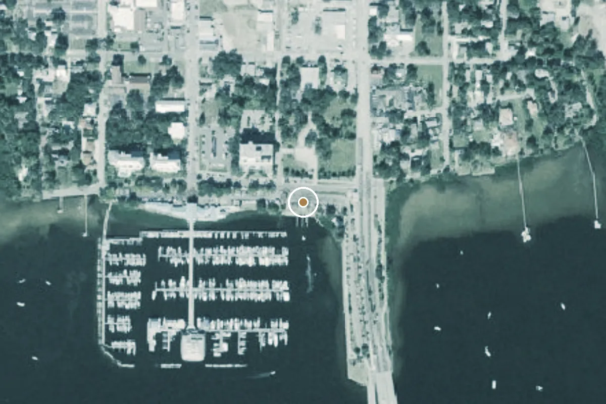 Aerial view of Riverside Park Public Boat Ramp - Palmetto (Limited Parking)