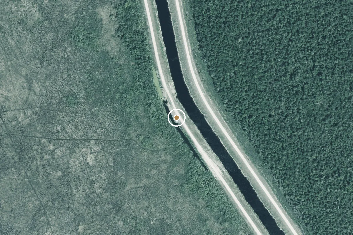 Aerial view of Rotenberger WMA Concrete Airboat Ramp - Miami Canal Road