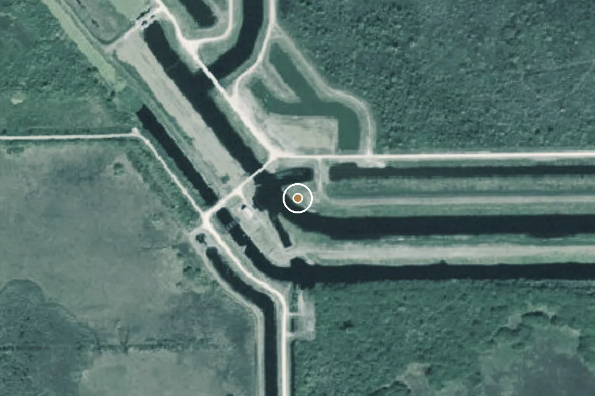 Aerial view of Rotenberger WMA L-3 Canal West Primitive Access
