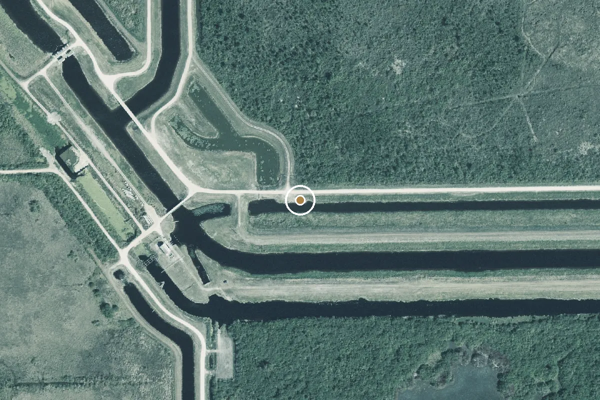 Aerial view of Rotenberger WMA L-4 Canal West Primitive Access