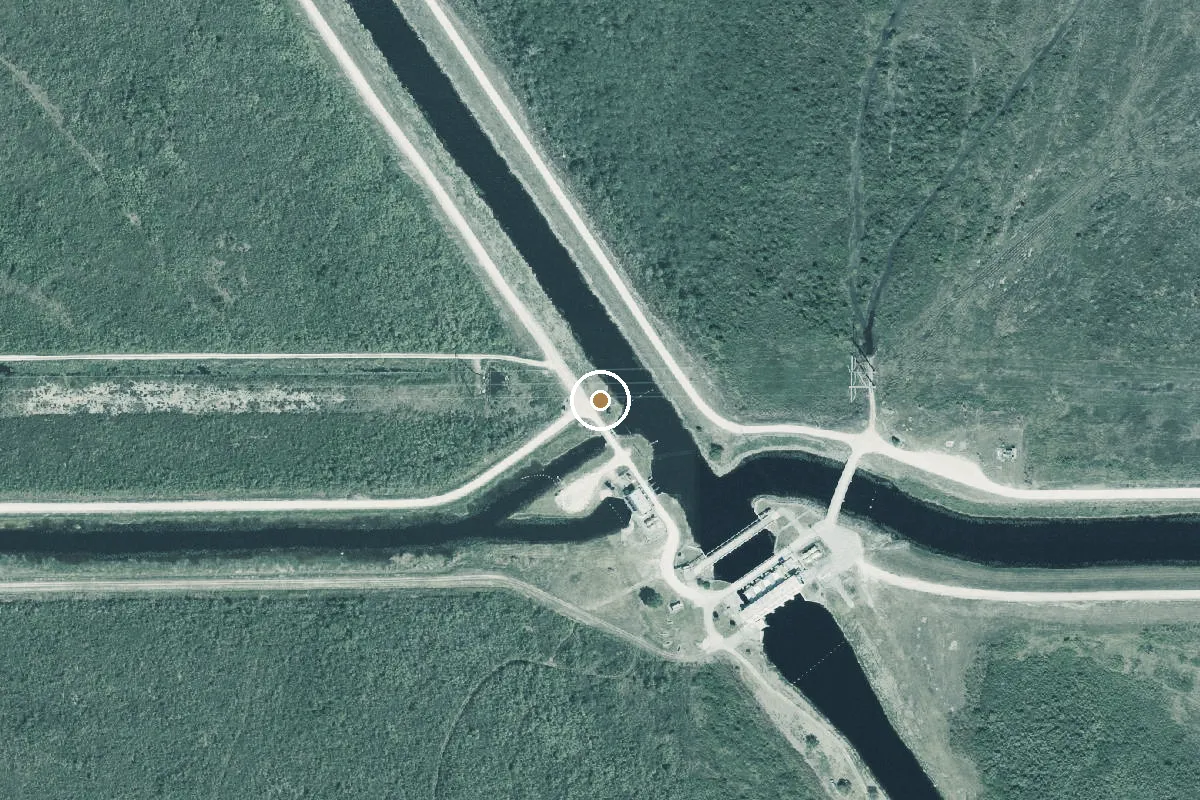 Aerial view of Rotenberger WMA - Miami Canal Boat Ramp North of S-8