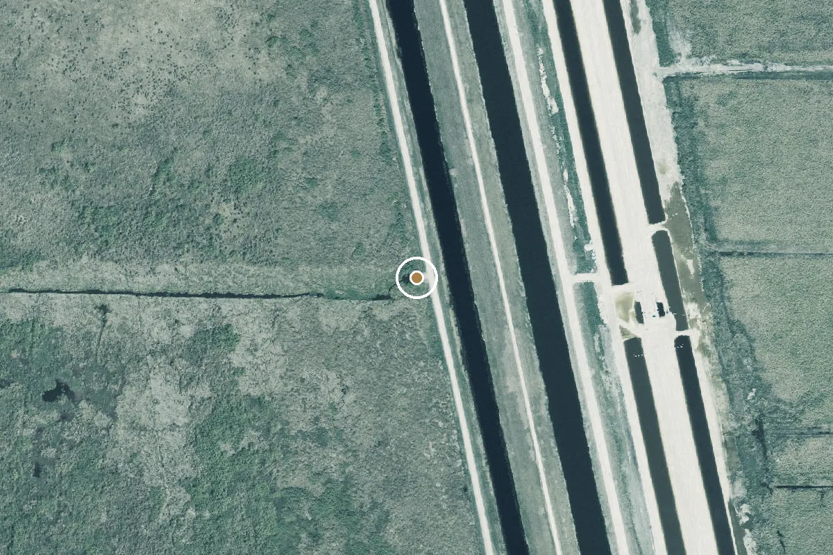 Aerial view of Rotenberger WMA Primitive Airboat Ramp NE Corner (#6)