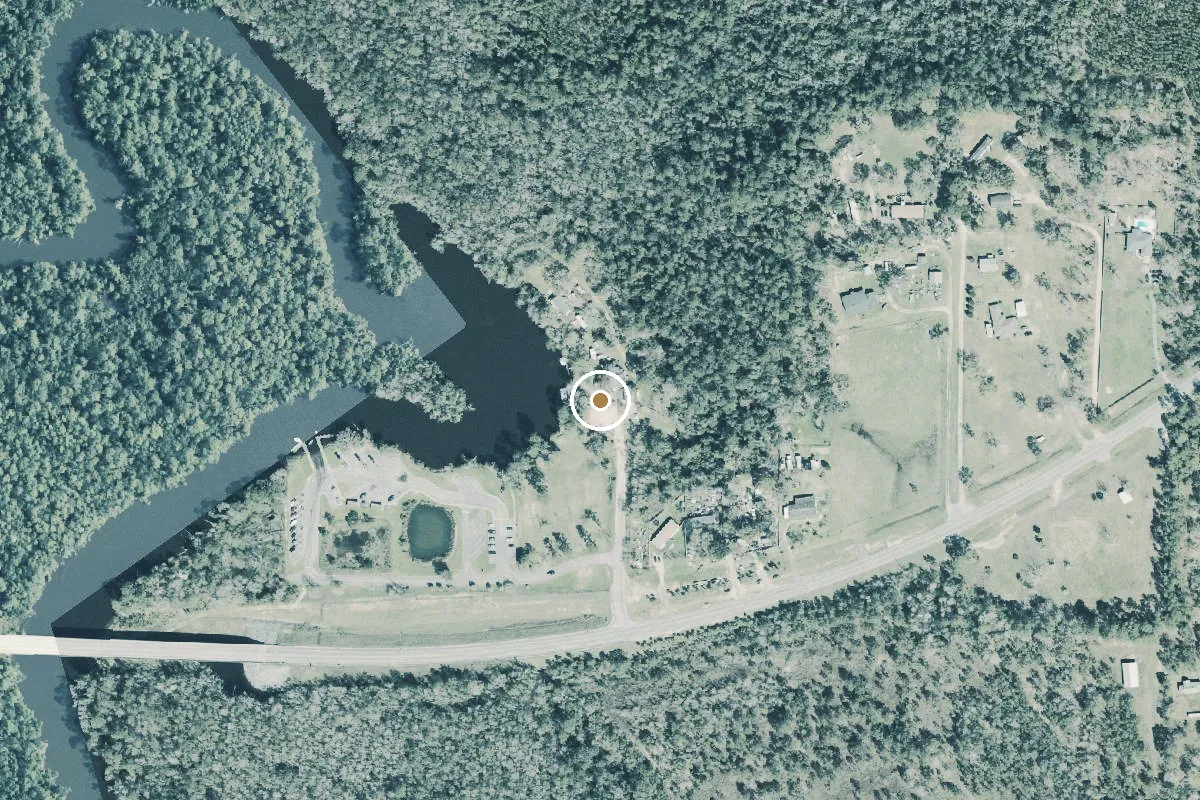 Aerial view of Ruby's Fish Camp