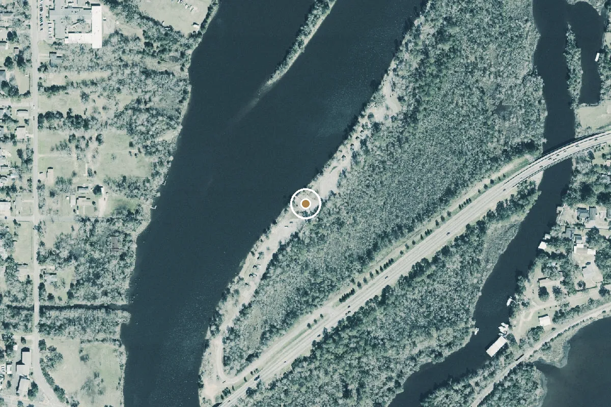 Aerial view of Russell Harber Landing Park (Milton) - Boat Ramp