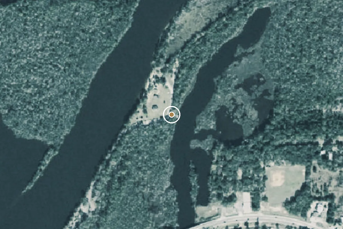 Aerial view of Russell Harber Landing Park (Milton) - Old River Canoe Trail