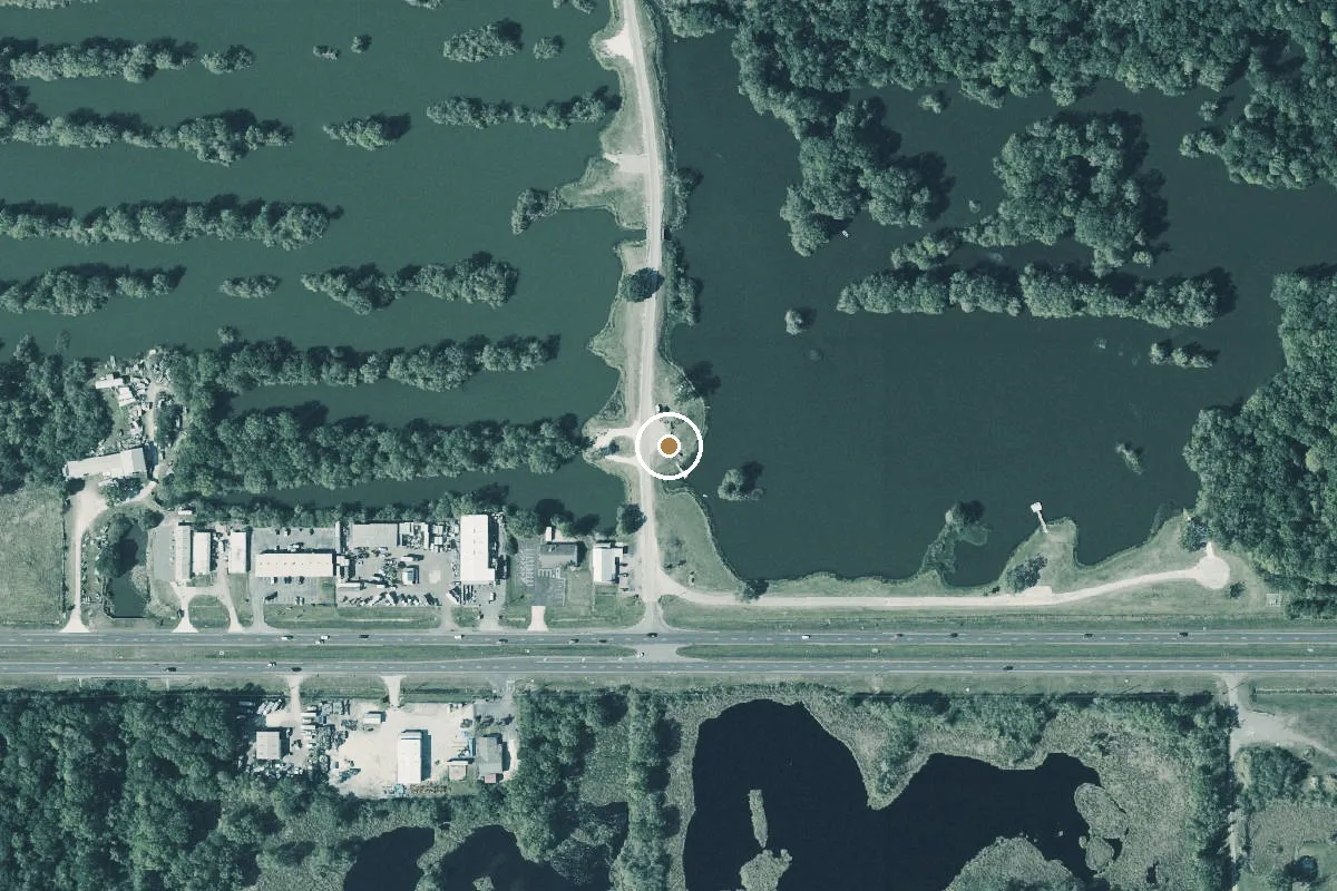 Aerial view of Saddle Creek Park Boat Ramp #1