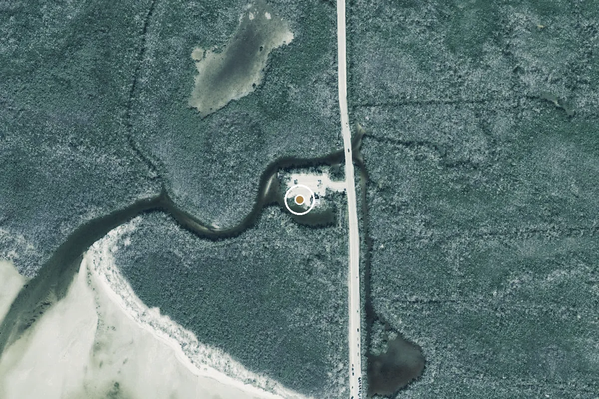 Aerial view of San Carlos Bay Bunche Beach Preserve Paddle Craft Launch