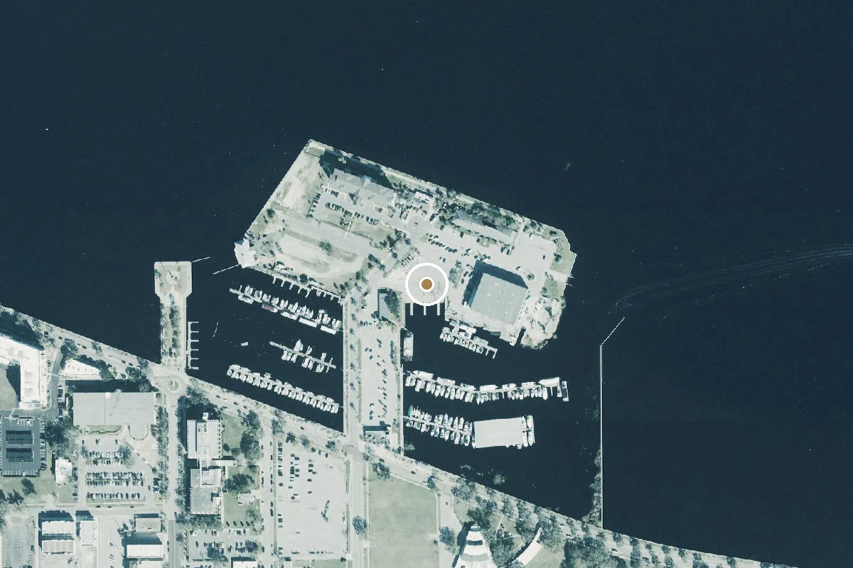 Aerial view of Sanford Marina Island Boat Ramp