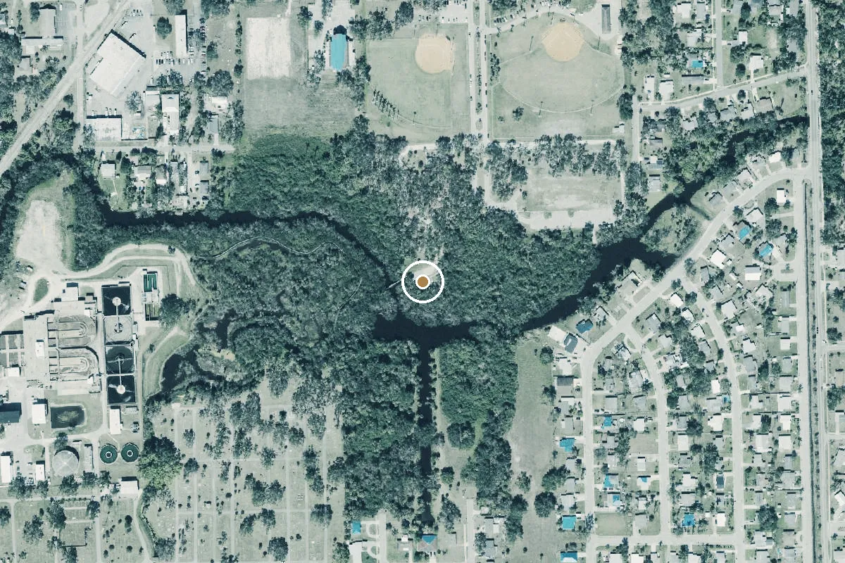 Aerial view of Shady Oaks Park (Ft. Myers) Kayak Launch