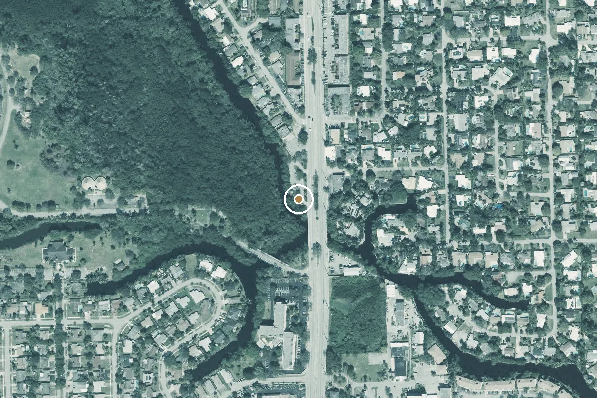 Aerial view of Snook Creek Public Boat Ramp