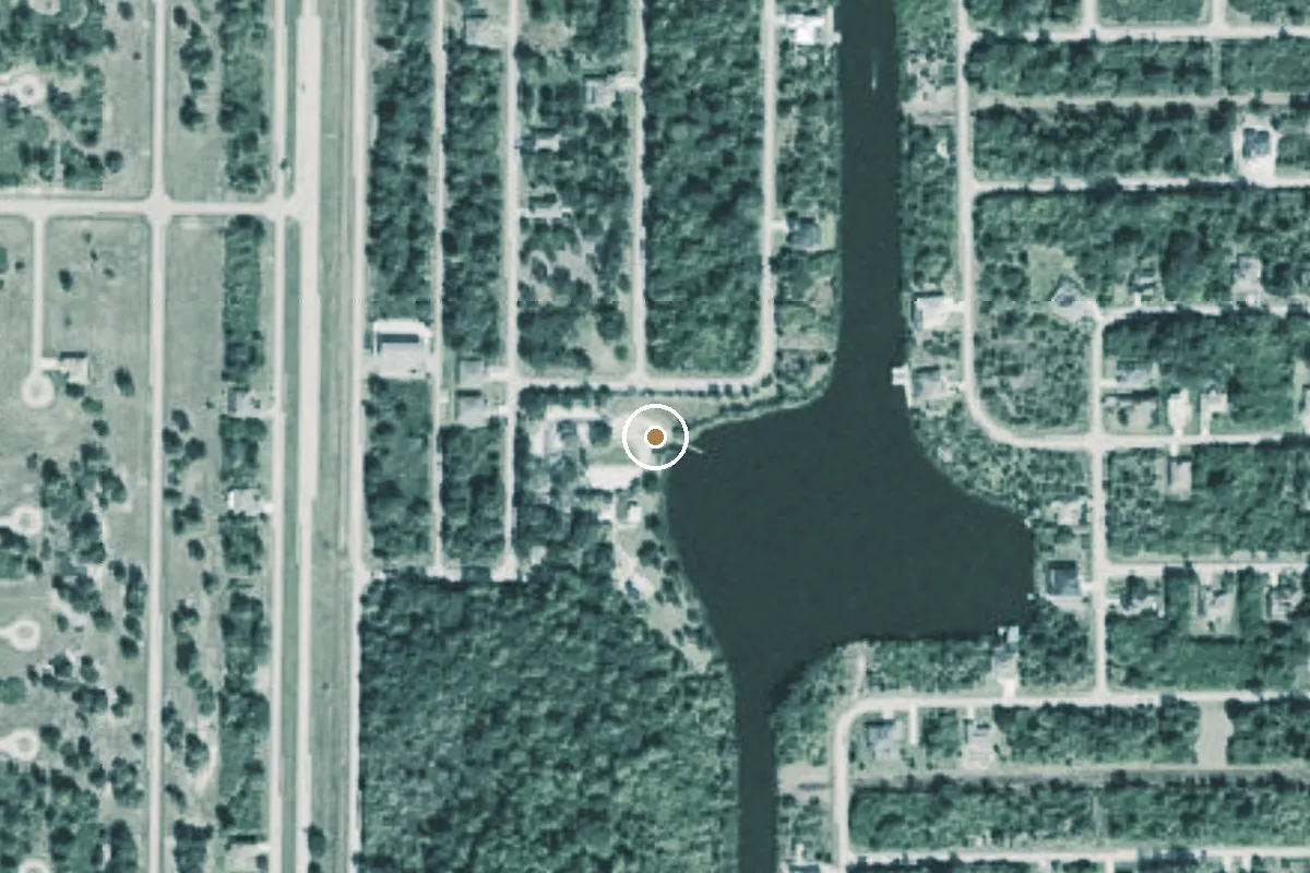 Aerial view of South Gulf Cove Park Public Boat Ramp