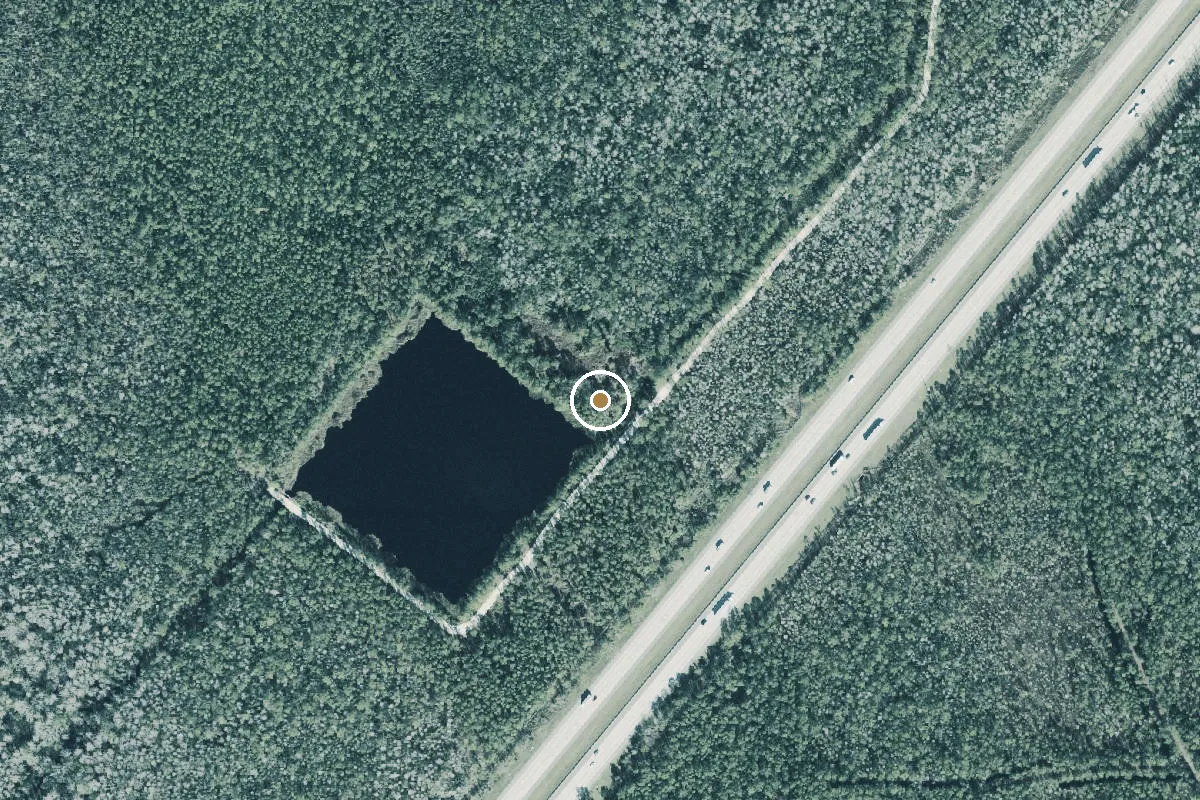 Aerial view of Tiger Bay State Forest - Rattlesnake Pond Canoe Access