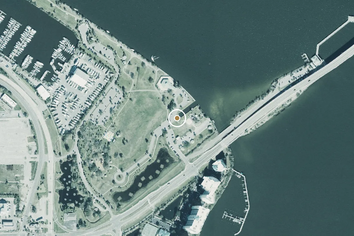 Aerial view of Titusville Sand Point Park - Hand Launch Ramp