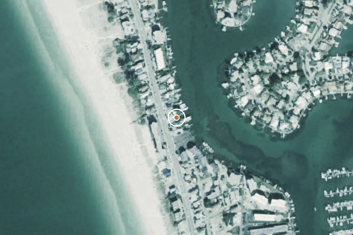 Aerial view of Treasure Island 100th Avenue Public Boat Ramp