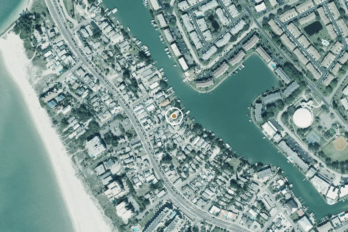 Aerial view of Treasure Island 123rd Avenue Public Boat Ramp