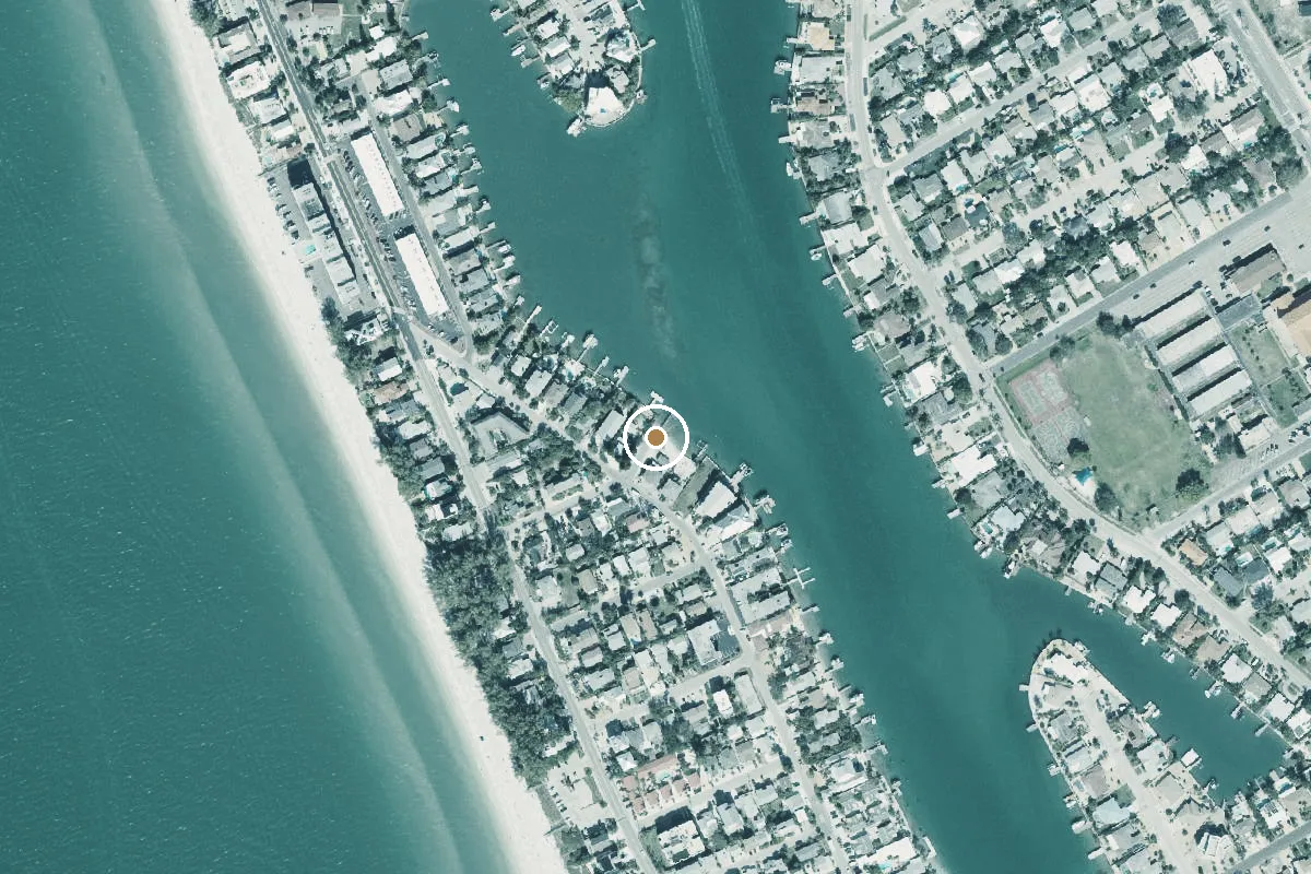 Aerial view of Treasure Island 84th Avenue Public Boat Ramp