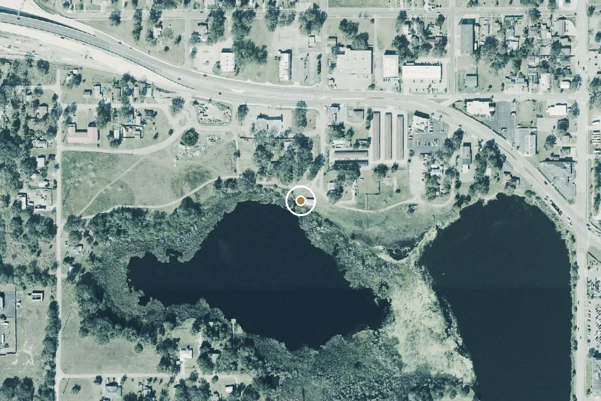 Aerial view of Twin Lakes Public Boat Ramp - West (small boats only)