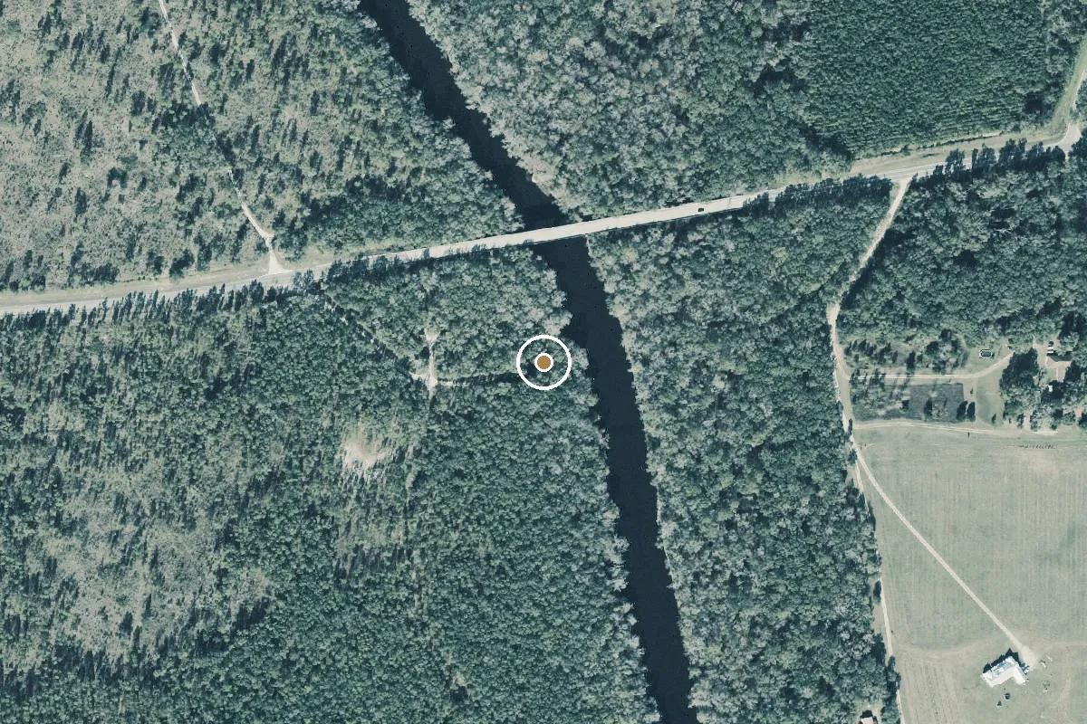 Aerial view of Twin Rivers State Forest - Sullivan Tract Canoe Access - South