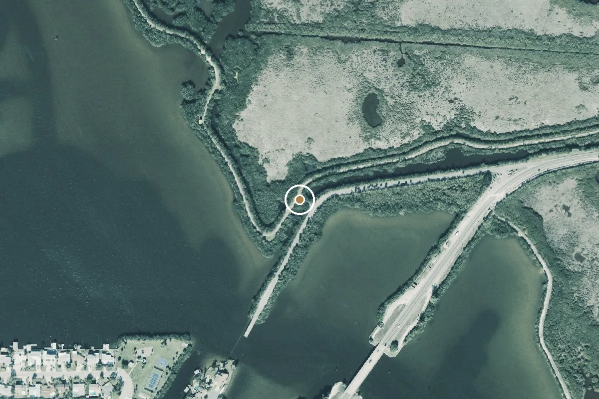 Aerial view of Ulumay Wildlife Sanctuary Kayak Access Points