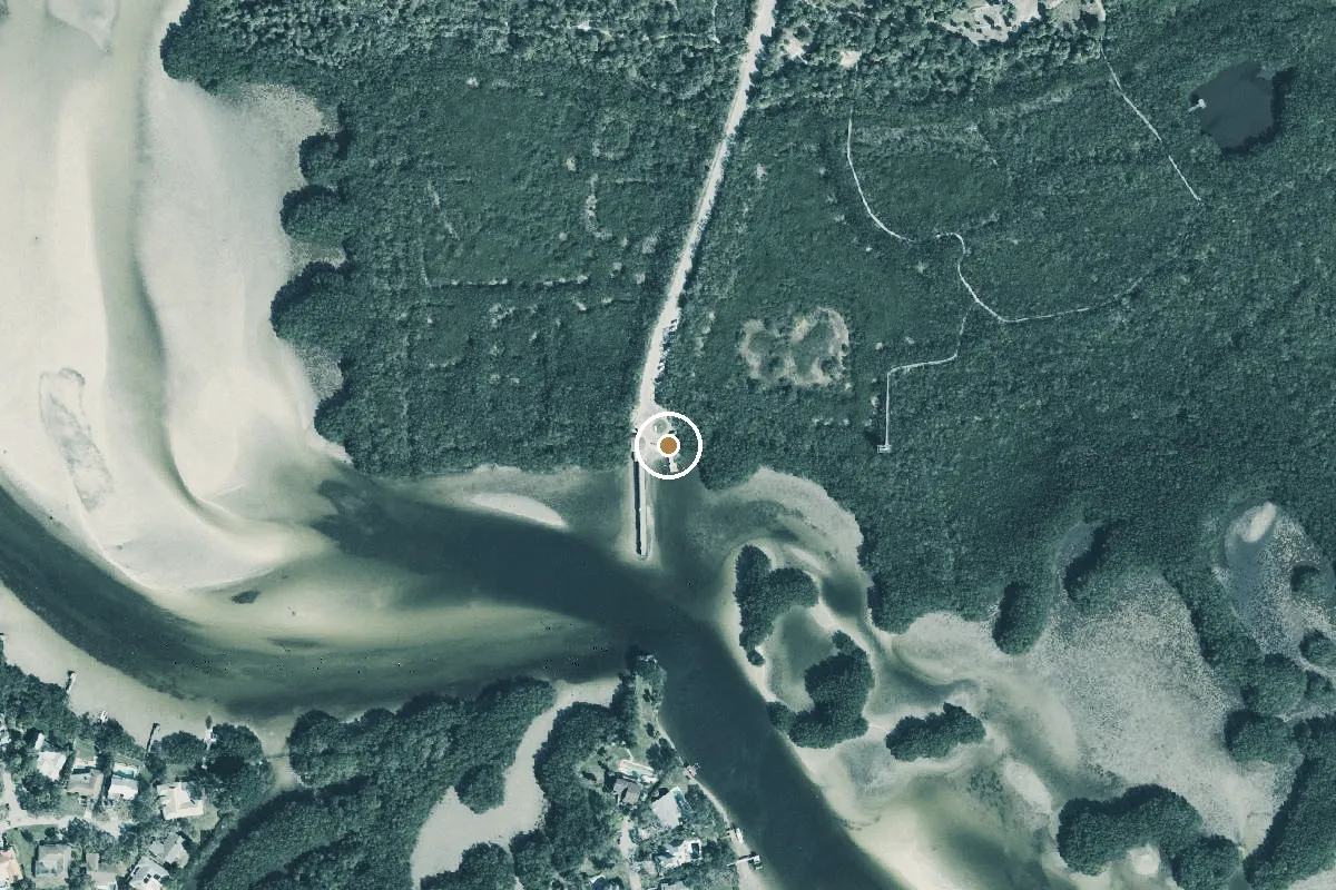 Aerial view of Weedon Island Preserve - Paddlecraft Launch