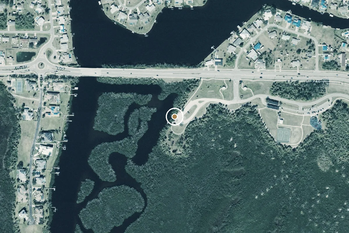 Aerial view of William R Gaines Veterans Memorial Park - Canoe and Kayak Launch