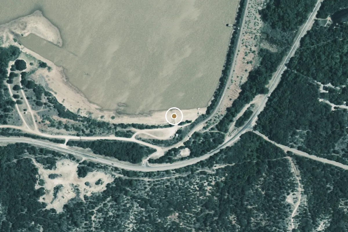 Aerial view of Abilene State Park Boat Ramp