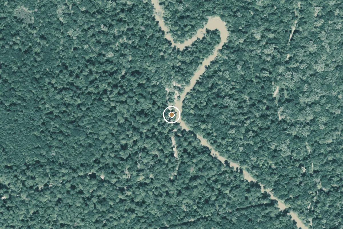 Aerial view of Alabama Creek Wildlife Management Area Boat Ramp