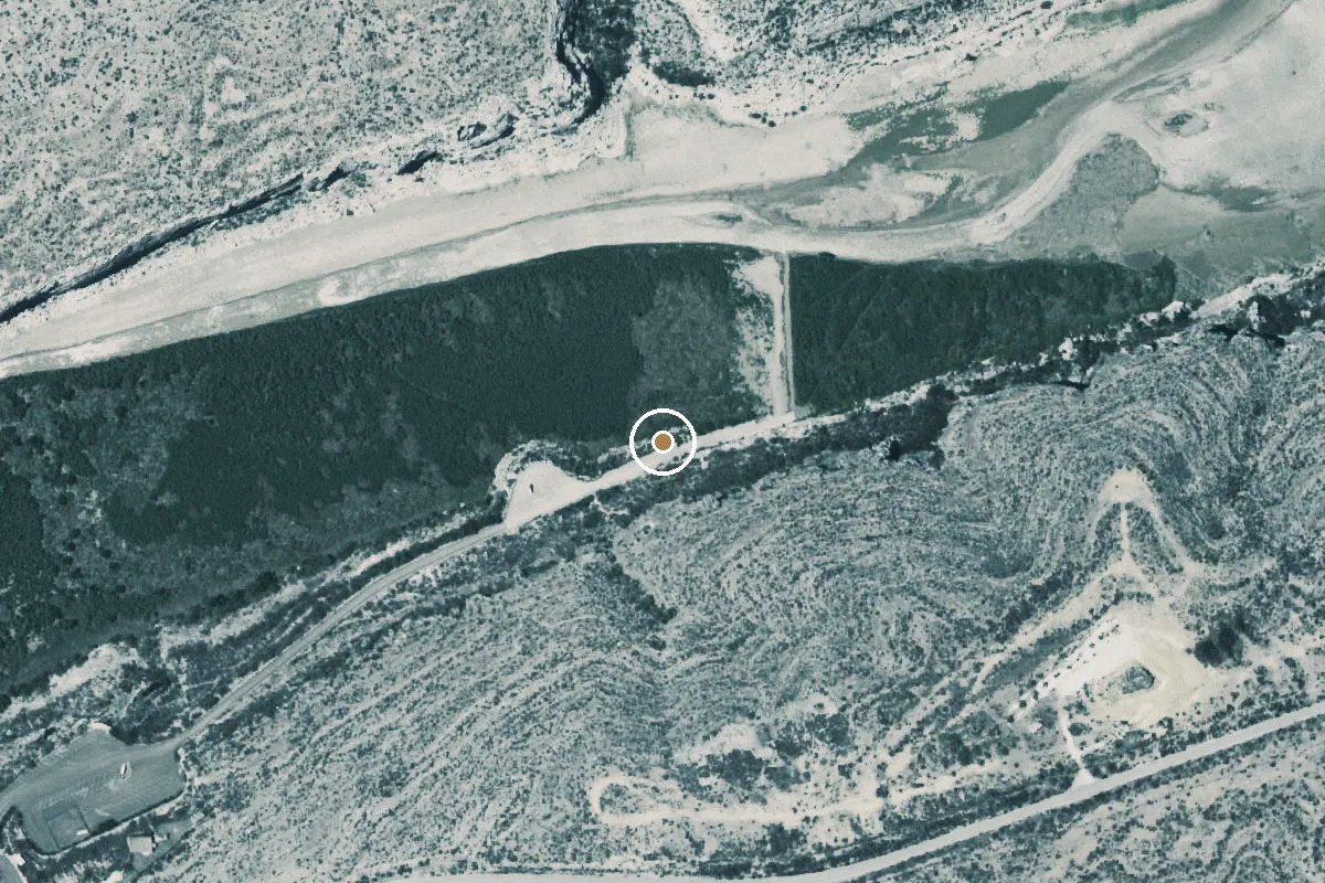 Aerial view of Amistad Boat Ramp