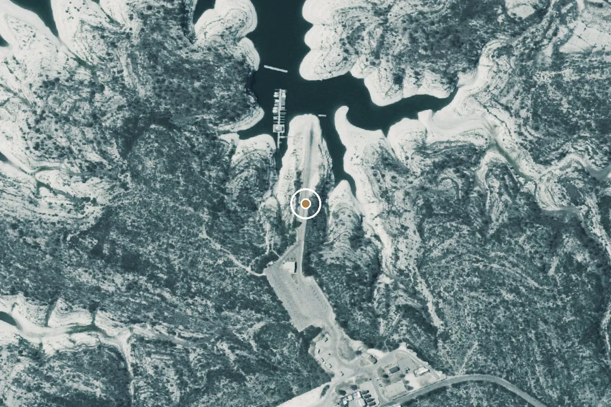 Aerial view of Amistad National Recreation Area Boat Ramp