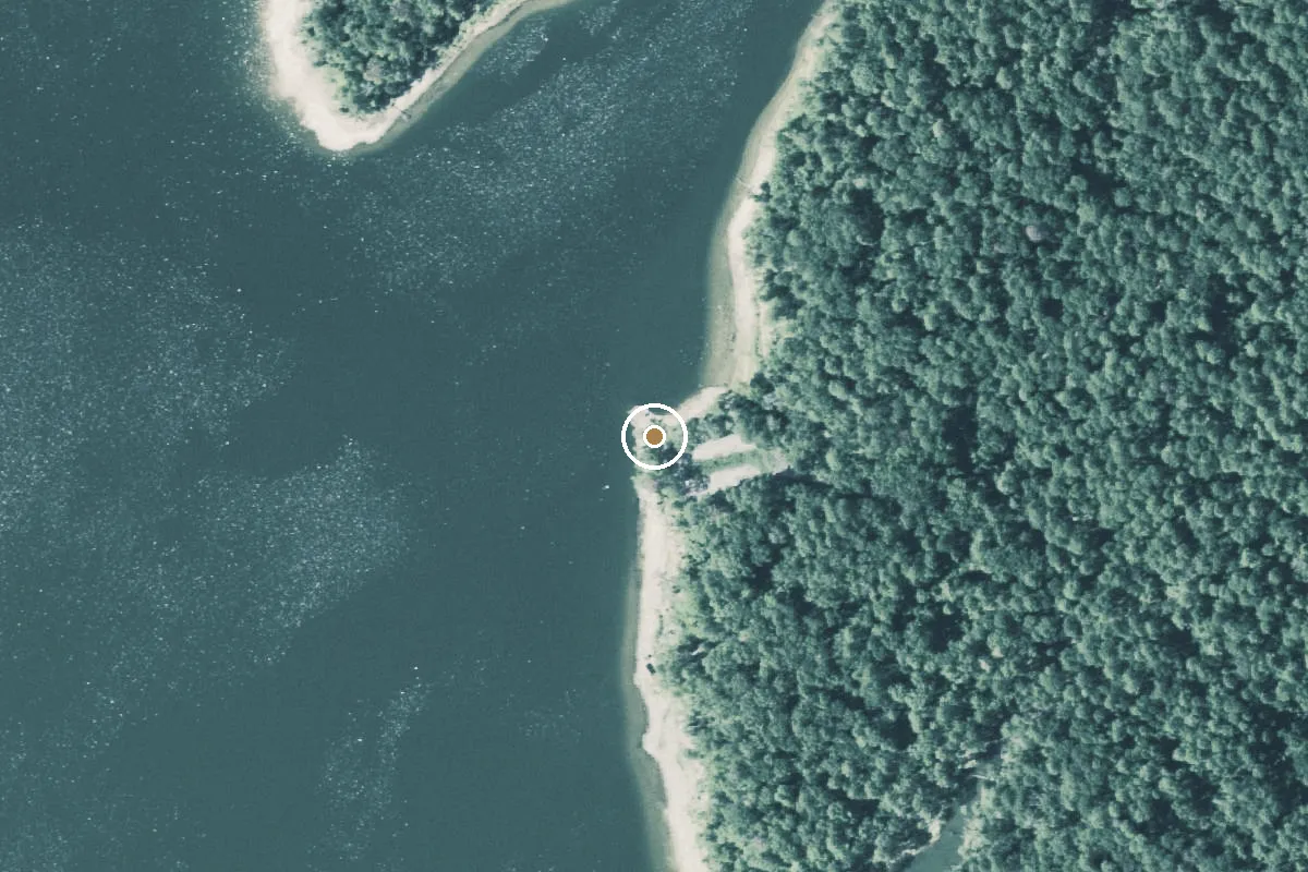 Aerial view of Angelina National Forest Boat Ramp