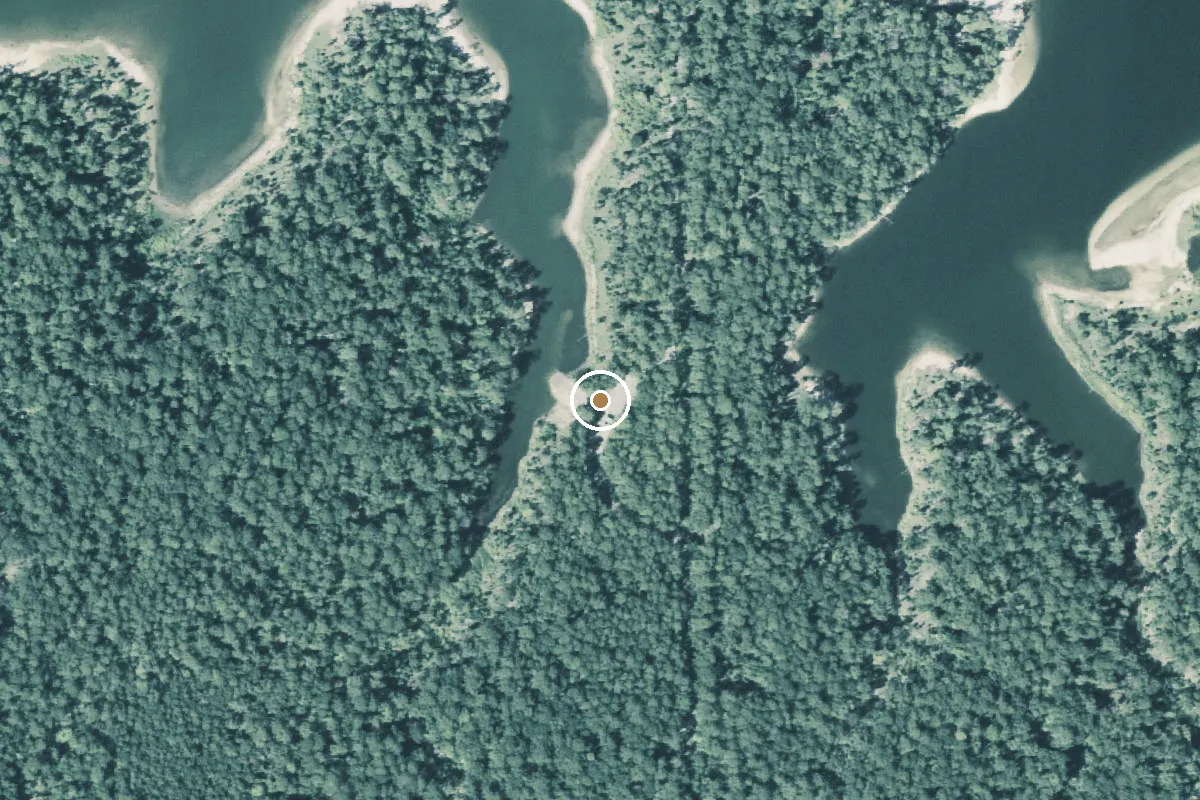 Aerial view of Angelina National Forest Boat Ramp