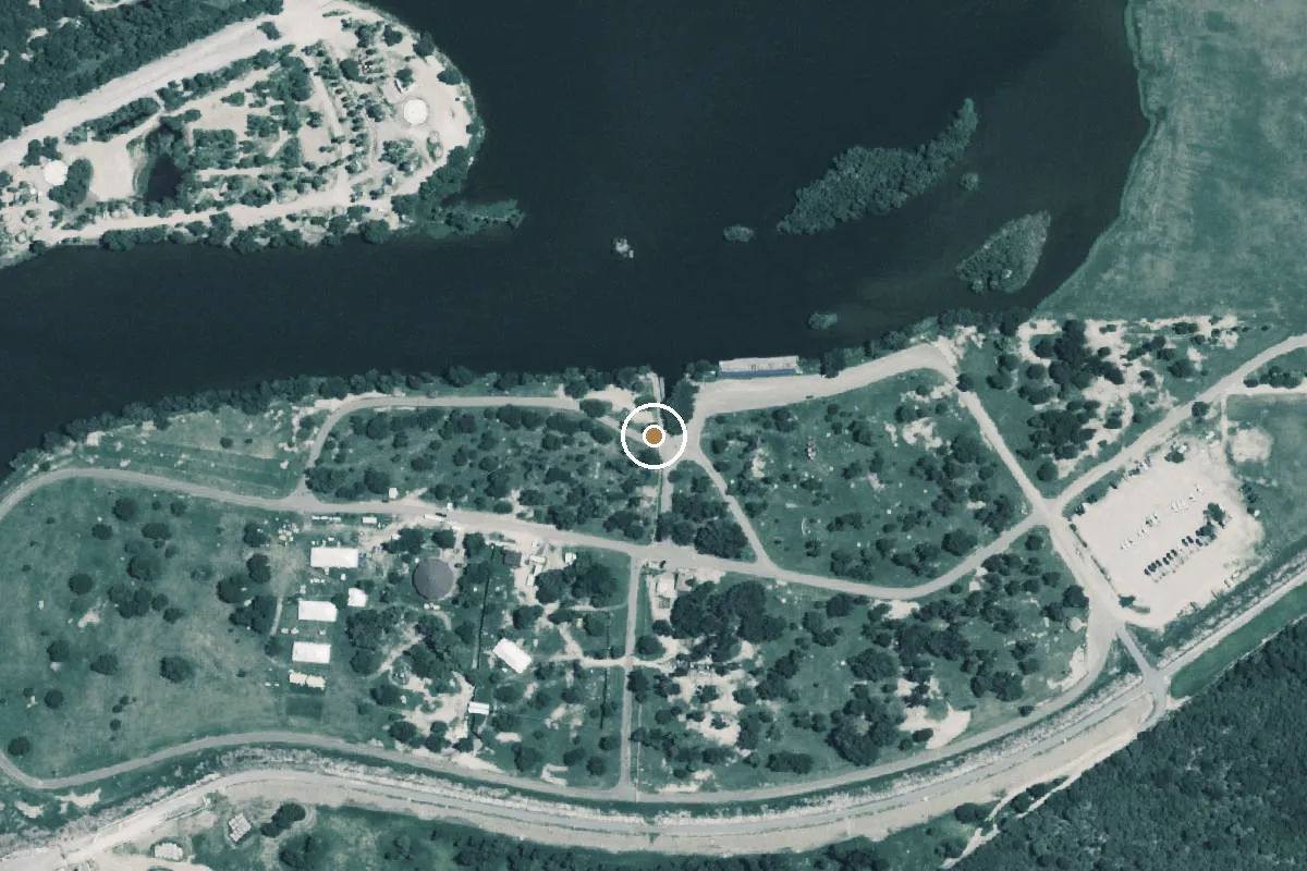 Aerial view of Anzalduas Park Boat Ramp
