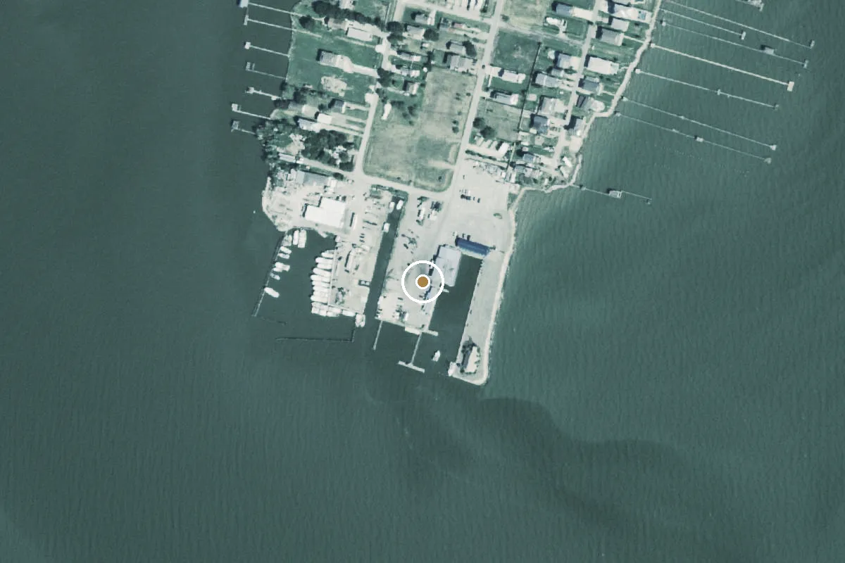Aerial view of April Fools Point Boat Ramp