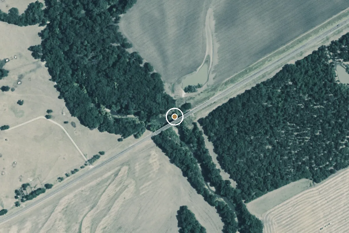 Aerial view of Aquilla Creek Boat Ramp