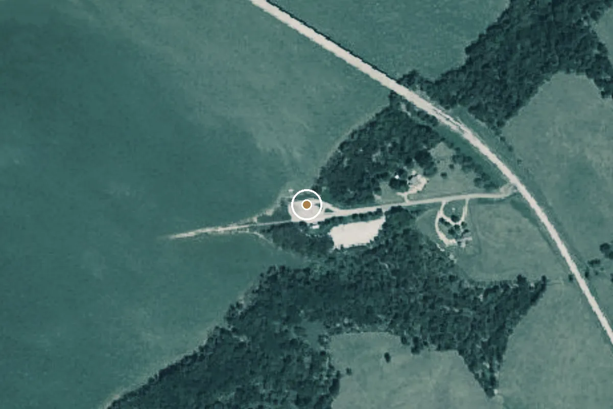 Aerial view of Aquilla Wildlife Management Area Boat Ramp