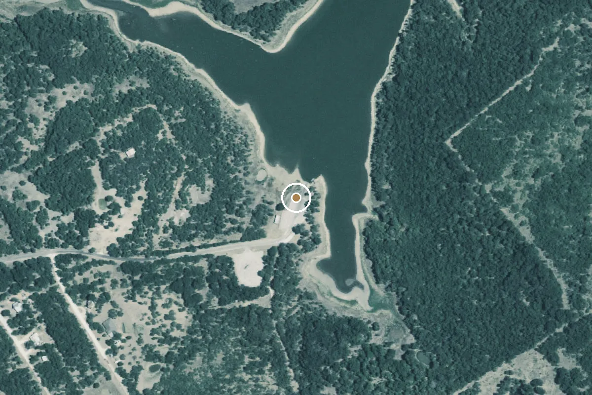 Aerial view of Aquilla Wildlife Management Area Boat Ramp