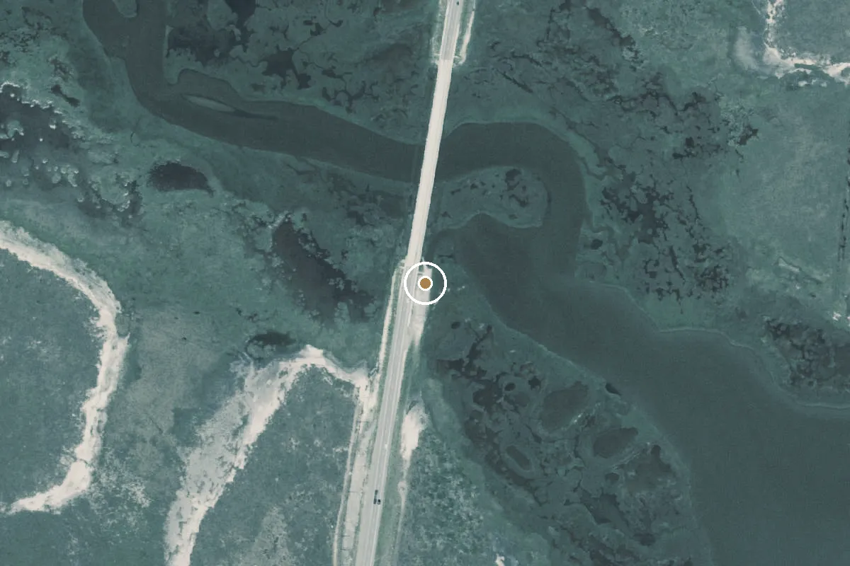 Aerial view of Aransas National Wildlife Refuge Boat Ramp