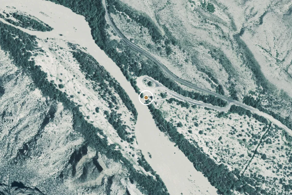 Aerial view of Área de Protección de Flora y Fauna Cañón de Santa Elena Boat Ramp